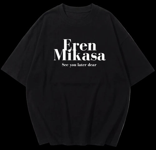 Eren & Mikasa 2 " See You Later " Oversized Anime T-Shirt